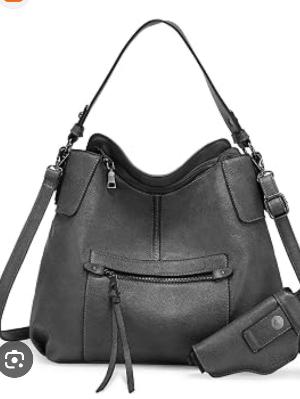 REALER-Hobo Faux Leather Hobo Shoulder Conceal Bag